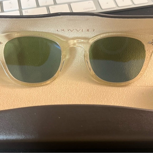 OLIVER PEOPLES SHELDRAKE in Buff / Green C MSRP$462 Jessica Alba’s  Fav - Picture 6 of 16